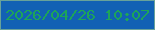 文字の大きさ：2、枠の色：68a29a、背景の色：1261b4、文字の色：1da459 無料ブログパーツのブログ時計