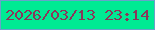 文字の大きさ：2、枠の色：68a2ca、背景の色：00ea93、文字の色：8b365a 無料ブログパーツのブログ時計