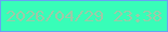 文字の大きさ：2、枠の色：68a2f3、背景の色：38fdb8、文字の色：9dcaa8 無料ブログパーツのブログ時計