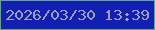 文字の大きさ：5、枠の色：68a38c、背景の色：111fb2、文字の色：9f9fb5 無料ブログパーツのブログ時計