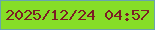 文字の大きさ：5、枠の色：68a5ac、背景の色：86de27、文字の色：7c1e25 無料ブログパーツのブログ時計