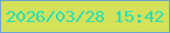 文字の大きさ：4、枠の色：68a5d7、背景の色：d5e158、文字の色：24dfb8 無料ブログパーツのブログ時計