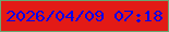 文字の大きさ：5、枠の色：68a772、背景の色：e31a16、文字の色：0504e9 無料ブログパーツのブログ時計