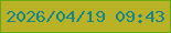 文字の大きさ：4、枠の色：68a815、背景の色：b9b226、文字の色：12868a 無料ブログパーツのブログ時計