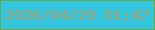 文字の大きさ：5、枠の色：68a847、背景の色：35c6df、文字の色：aba26b 無料ブログパーツのブログ時計