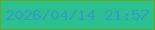 文字の大きさ：2、枠の色：68a913、背景の色：2bc090、文字の色：319dca 無料ブログパーツのブログ時計