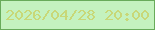 文字の大きさ：4、枠の色：68ab5a、背景の色：c4f2bf、文字の色：c8d877 無料ブログパーツのブログ時計