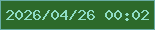 文字の大きさ：4、枠の色：68aca4、背景の色：2d6a2b、文字の色：8fddc5 無料ブログパーツのブログ時計
