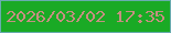 文字の大きさ：5、枠の色：68acae、背景の色：1aaa25、文字の色：c68f81 無料ブログパーツのブログ時計