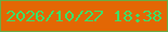 文字の大きさ：1、枠の色：68ad45、背景の色：e36704、文字の色：3edf67 無料ブログパーツのブログ時計