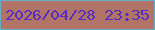文字の大きさ：2、枠の色：68adc8、背景の色：b27467、文字の色：542dc2 無料ブログパーツのブログ時計