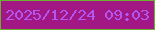 文字の大きさ：5、枠の色：68b22e、背景の色：a31784、文字の色：b357f1 無料ブログパーツのブログ時計