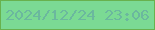 文字の大きさ：2、枠の色：68b24e、背景の色：7bda94、文字の色：6bb89e 無料ブログパーツのブログ時計