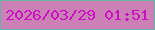 文字の大きさ：5、枠の色：68b2a3、背景の色：cb80b6、文字の色：cb10c2 無料ブログパーツのブログ時計