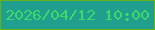 文字の大きさ：1、枠の色：68b318、背景の色：209f8f、文字の色：3dda6a 無料ブログパーツのブログ時計