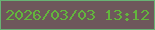 文字の大きさ：5、枠の色：68b374、背景の色：6e575b、文字の色：63b53d 無料ブログパーツのブログ時計
