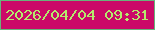 文字の大きさ：2、枠の色：68b37b、背景の色：cb0968、文字の色：b4ea6d 無料ブログパーツのブログ時計