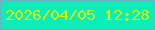 文字の大きさ：2、枠の色：68b3c6、背景の色：0cedb9、文字の色：d4f909 無料ブログパーツのブログ時計