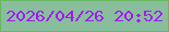 文字の大きさ：3、枠の色：68b65e、背景の色：88be9c、文字の色：a417f9 無料ブログパーツのブログ時計