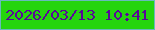 文字の大きさ：1、枠の色：68babb、背景の色：25d50d、文字の色：590899 無料ブログパーツのブログ時計