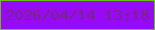 文字の大きさ：4、枠の色：68bf15、背景の色：9809f8、文字の色：762688 無料ブログパーツのブログ時計