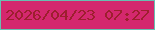 文字の大きさ：2、枠の色：68bfb1、背景の色：d4286e、文字の色：9d1f2e 無料ブログパーツのブログ時計