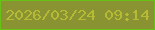 文字の大きさ：5、枠の色：68c215、背景の色：899331、文字の色：b6ba34 無料ブログパーツのブログ時計