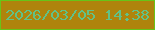 文字の大きさ：2、枠の色：68c418、背景の色：af840c、文字の色：61c287 無料ブログパーツのブログ時計