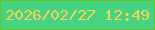 文字の大きさ：2、枠の色：68c41f、背景の色：47d482、文字の色：f6d259 無料ブログパーツのブログ時計