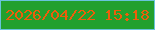 文字の大きさ：1、枠の色：68c4db、背景の色：22a02e、文字の色：ed5d0b 無料ブログパーツのブログ時計