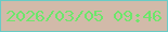 文字の大きさ：4、枠の色：68ccc6、背景の色：d2baa9、文字の色：6de66b 無料ブログパーツのブログ時計