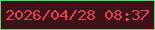 文字の大きさ：1、枠の色：68cd7a、背景の色：3b1217、文字の色：eb3c5a 無料ブログパーツのブログ時計