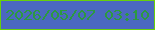 文字の大きさ：5、枠の色：68d00a、背景の色：4b68c0、文字の色：2c9941 無料ブログパーツのブログ時計