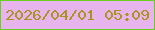 文字の大きさ：3、枠の色：68d020、背景の色：e8b4ee、文字の色：a8941e 無料ブログパーツのブログ時計