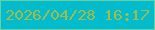 文字の大きさ：4、枠の色：68d0a0、背景の色：02bcce、文字の色：a3bc47 無料ブログパーツのブログ時計