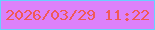文字の大きさ：1、枠の色：68d0ff、背景の色：dc81fa、文字の色：f05958 無料ブログパーツのブログ時計