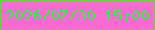 文字の大きさ：3、枠の色：68d441、背景の色：fa6ad5、文字の色：2cf542 無料ブログパーツのブログ時計