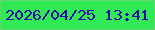 文字の大きさ：3、枠の色：68d470、背景の色：31e954、文字の色：240ba7 無料ブログパーツのブログ時計