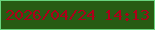 文字の大きさ：5、枠の色：68d47e、背景の色：275b13、文字の色：ad001a 無料ブログパーツのブログ時計