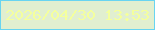 文字の大きさ：1、枠の色：68d4f1、背景の色：e1efd0、文字の色：f4ff9d 無料ブログパーツのブログ時計