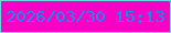 文字の大きさ：3、枠の色：68d6e3、背景の色：fa00c5、文字の色：168af4 無料ブログパーツのブログ時計
