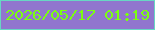 文字の大きさ：1、枠の色：68d7c3、背景の色：9176ce、文字の色：7bff10 無料ブログパーツのブログ時計