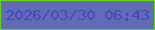 文字の大きさ：2、枠の色：68d903、背景の色：616bb7、文字の色：404db9 無料ブログパーツのブログ時計