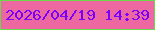 文字の大きさ：1、枠の色：68d947、背景の色：ed67a1、文字の色：7900fb 無料ブログパーツのブログ時計