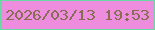 文字の大きさ：3、枠の色：68d9a3、背景の色：ee8cdd、文字の色：886d55 無料ブログパーツのブログ時計