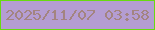 文字の大きさ：4、枠の色：68da10、背景の色：b49dd2、文字の色：a38480 無料ブログパーツのブログ時計