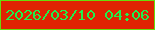 文字の大きさ：4、枠の色：68dc0b、背景の色：e02202、文字の色：1ff04c 無料ブログパーツのブログ時計