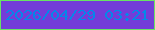 文字の大きさ：2、枠の色：68e463、背景の色：733dd8、文字の色：0388e9 無料ブログパーツのブログ時計