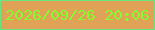 文字の大きさ：5、枠の色：68e57f、背景の色：e0a257、文字の色：84fc2e 無料ブログパーツのブログ時計
