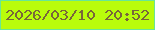 文字の大きさ：2、枠の色：68e696、背景の色：b9fc0b、文字の色：78663a 無料ブログパーツのブログ時計